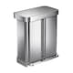 image 1 of Simplehuman 58L Recycling Rectangular Pedal Bin with Liner Pocket, Brushed Stainless Steel