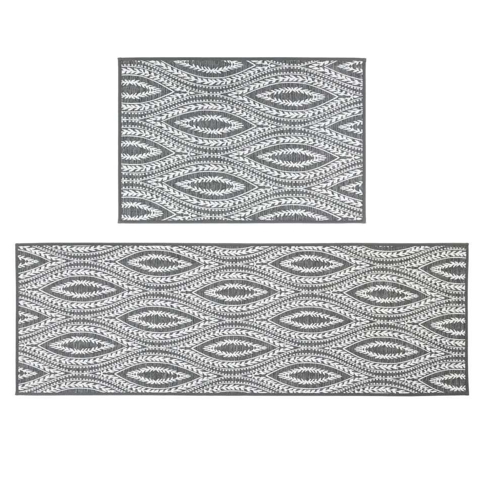 image 1 of JVL Harmony Machine Washable Entrance Doormat and Runner Set - Eyes