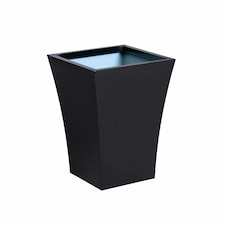 Primrose Outdoor Black Galvanised Steel Plant Pot Square Flared Planter 38cm