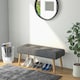 image 7 of HOMCOM Upholstered Bed End Bench Ottoman Tufted Linen Entryway Living Room Grey