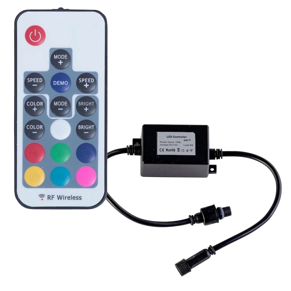 image 1 of Set of 10 - 15mm IP67 Colour Changing LED Decking Kit with Photocell | Chrome | Clear | 10