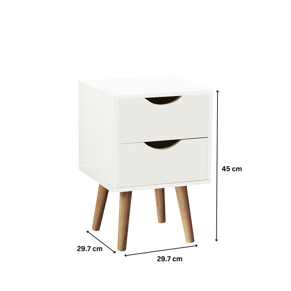 image 1 of Bedside Table Nightstand Compact Design 2 Drawers