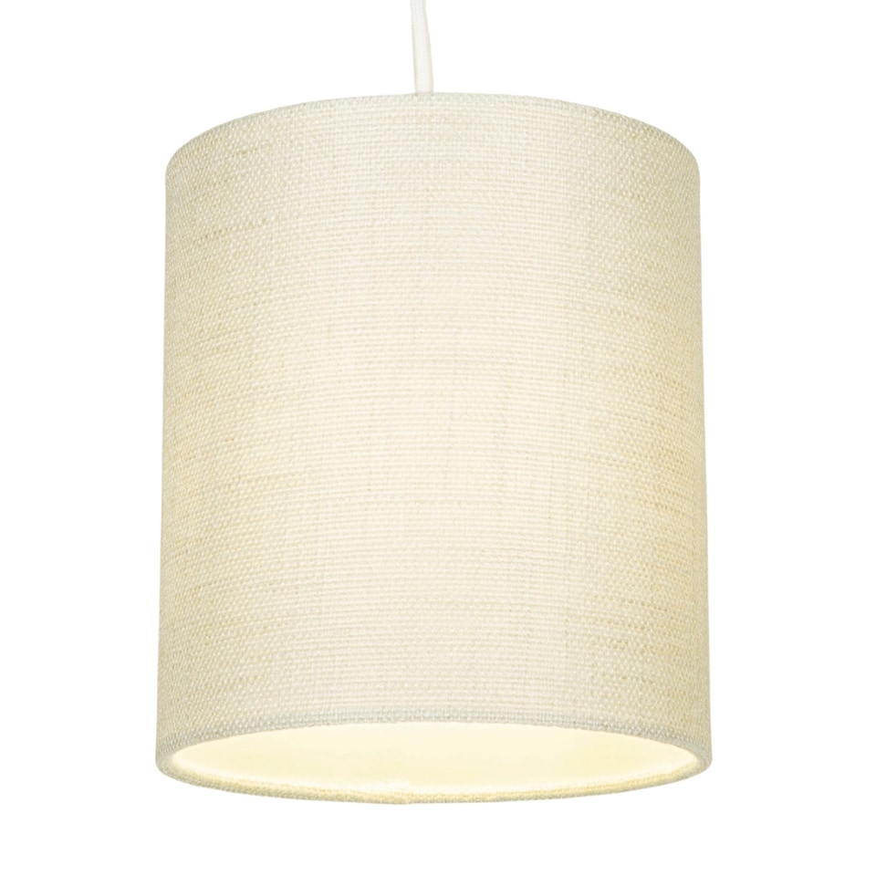 image 1 of Contemporary and Sleek Cream Linen Fabric 6 Cylindrical Lamp Shade 60w Maximum | Cream