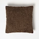 image 1 of Homescapes Sofia Pleated Brown Velvet Cushion - 45 x 45 cm Brown