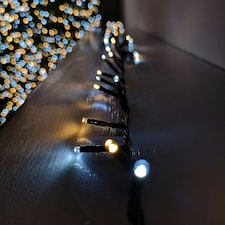 1500 LED 37.5m Indoor Outdoor Christmas Multi Function Mains Operated String Lights with Timer in Cool & Warm White