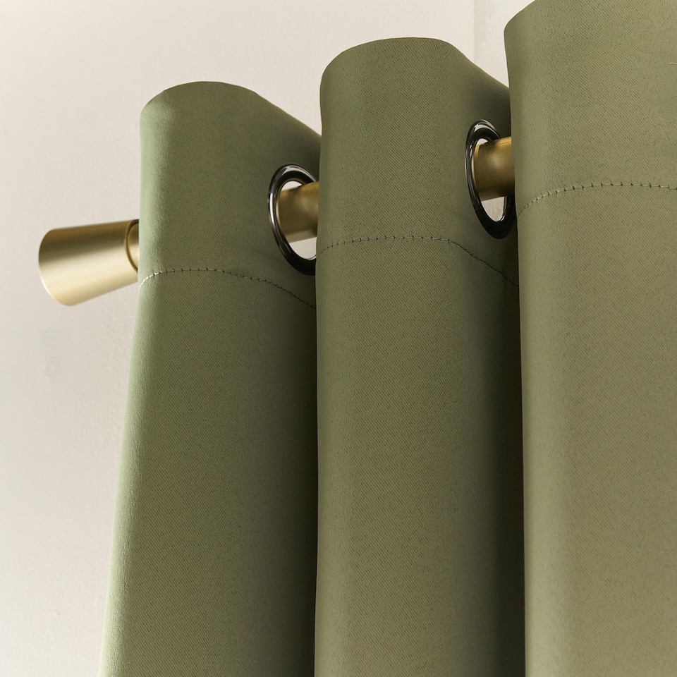 image 1 of OHS Essentials Eyelet Blackout Thermal Curtain Pair - 66x54 inch | Green | Olive