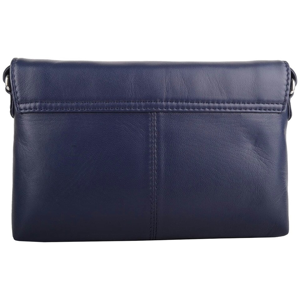 image 1 of Premium Soft Genuine Leather Cross Body Shoulder Bag, Tassel Detail Blue | Navy
