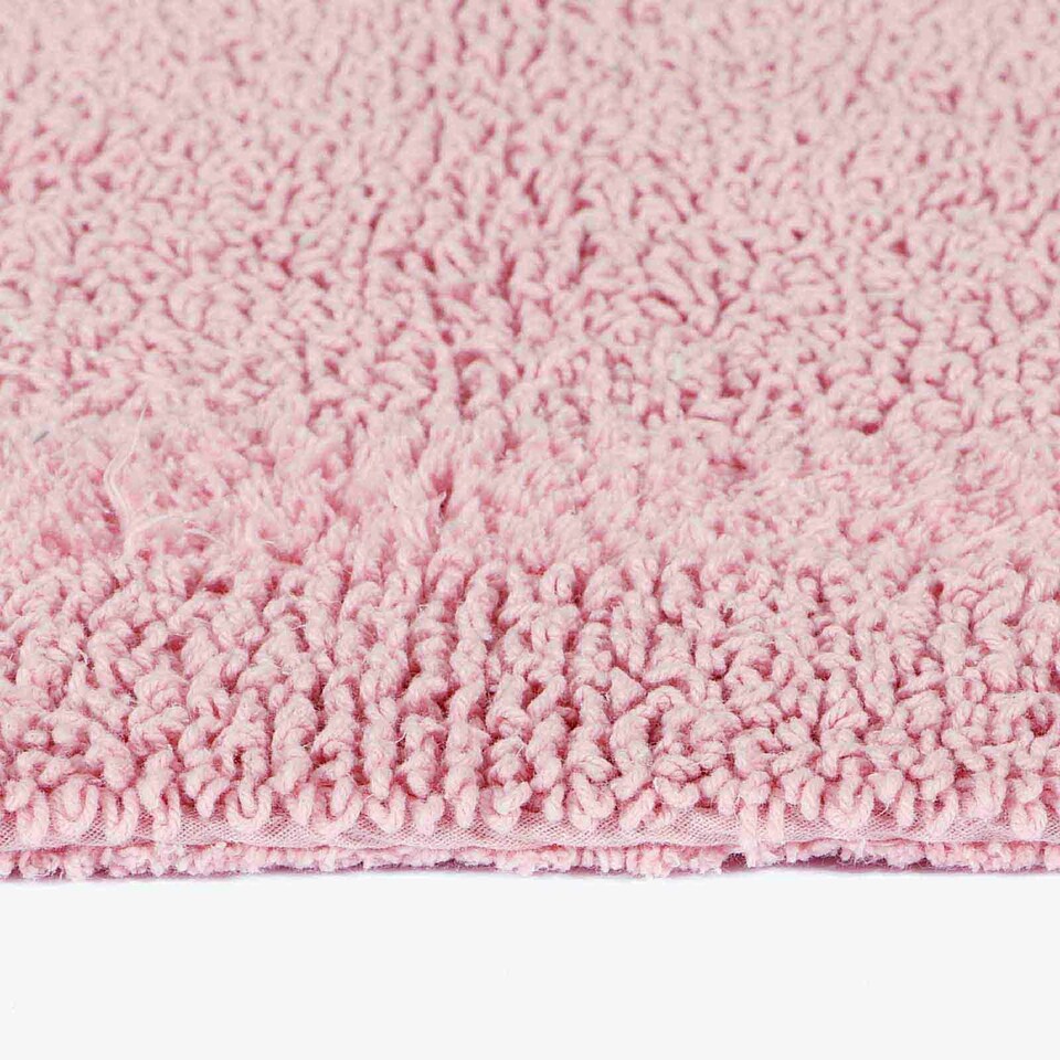 image 1 of Homescapes Luxury Reversible Cotton Shower Mat - Blush Pink Pink