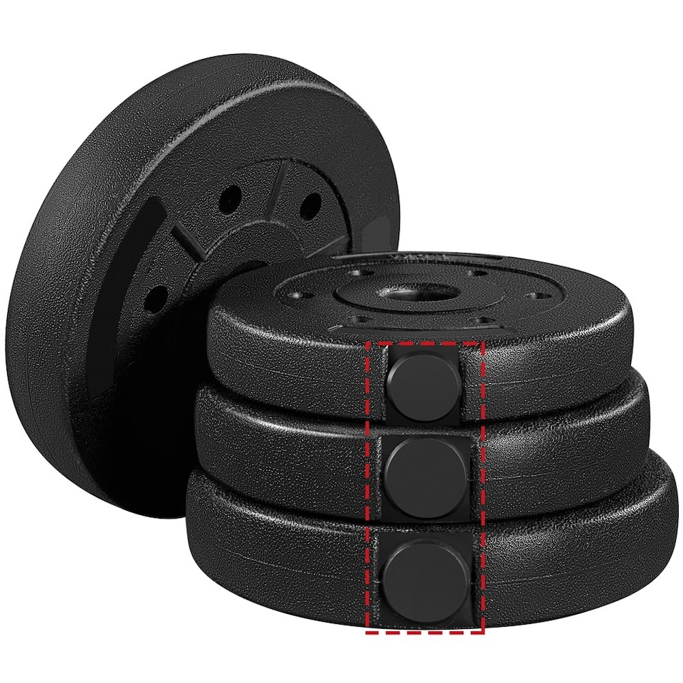 image 1 of Yaheetech 30KG Adjustable Dumbbell Set Black