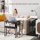 image 3 of HOMCOM 63 cm Foldable Computer Desk on Wheels for Small Spaces Black | Black | Black wood grain | 63W x 50D x 75H cm