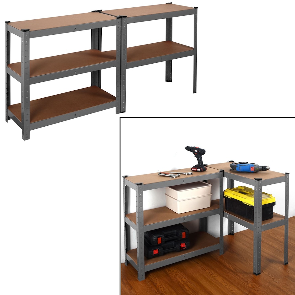 image 1 of House of Home Steel Racking Shelving 5 Tier Heavy Duty Garage Storage Racks Shelf Metal Unit Grey