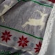image 3 of BHS Christmas Stag Stripe Throw with Sherpa, Red & Green Grey | Grey