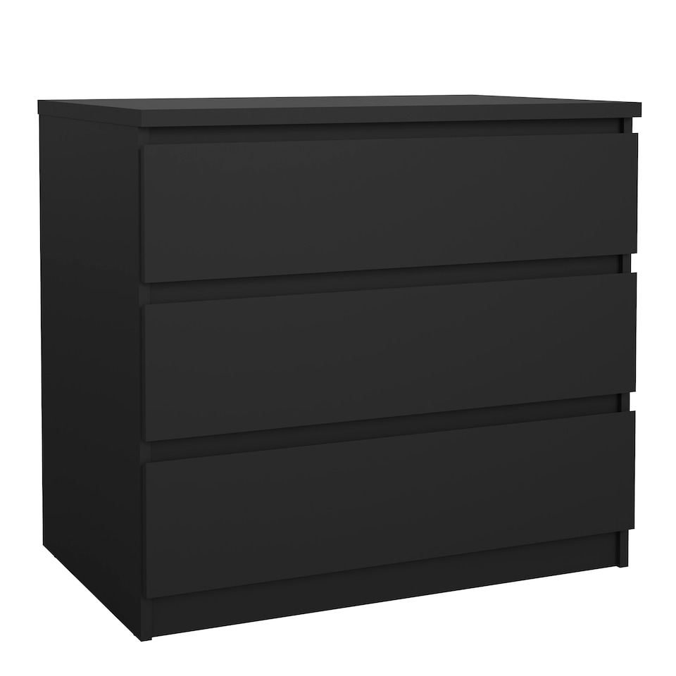 image 1 of Naia Chest of 3 Drawers in Black Matt