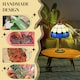 image 8 of HOMCOM Antique Table Lamp, for Bedroom Bedside, Bulb not Included, Blue
