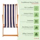 image 2 of Traditional Folding Hardwood Garden Beach Deck Chairs Deckchairs | Blue