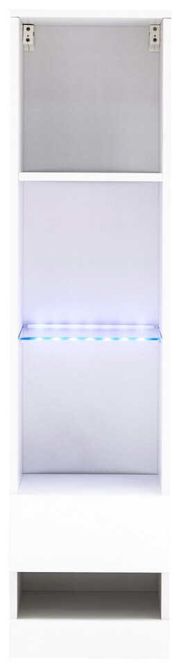 image 1 of Galicia Tall Shelf Unit with LED | White | White