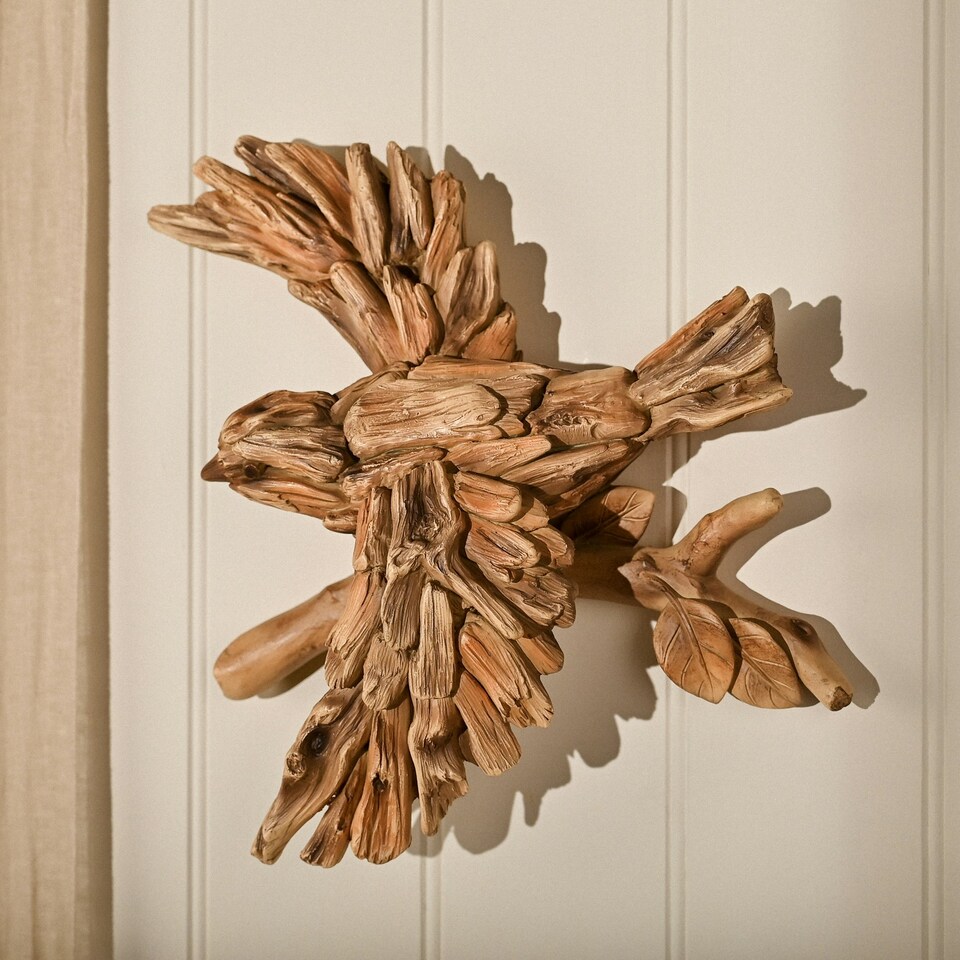 image 1 of Naturecraft Resin Driftwood Collection Bird In Flight Wall Art Brown