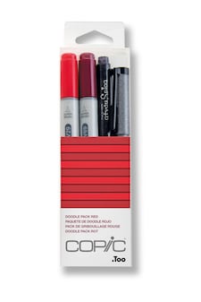Copic Doodle Pack, Red, Set of 4