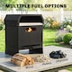 image 4 of Outsunny 3 in 1 Portable Wood Fired Outdoor Pizza Oven with Handles | Black | Black | 40 x 37.5 x 53.5 cm