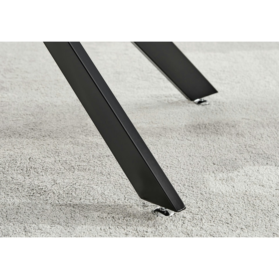 image 1 of Furniturebox Leonardo 6 Black Leg Dining Table