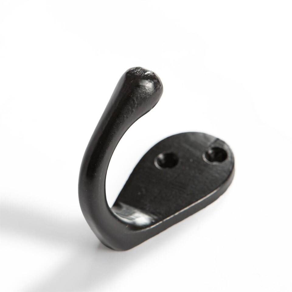 image 1 of Hammer & Tongs Narrow Single Robe Hook - W30mm x H55mm - Black