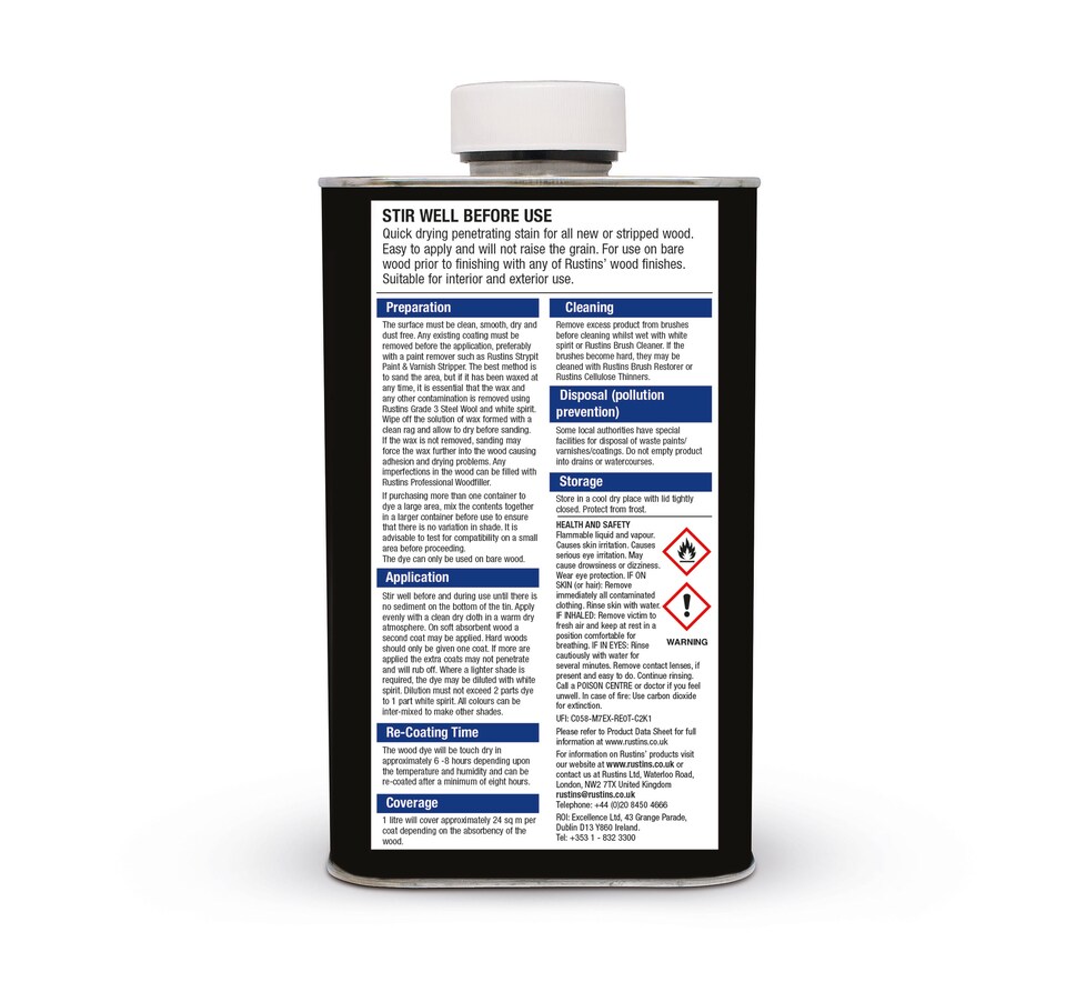 image 1 of Rustins Wood Dye Light Oak 250ml