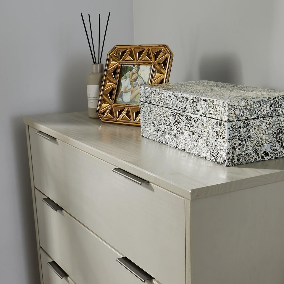 image 1 of Chest of 4 Drawers Clothing Cabinet Storage Organiser Bedroom Furniture | Grey
