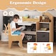 image 3 of COSTWAY Kids Study Desk and Chair Set Children Table Natural