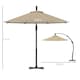 image 5 of Outsunny 3m Garden Cantilever Parasol, Round Overhanging Umbrella with Crank Handle, Cross Base, Aluminium Frame and 360 Rotation, Banana Patio Umbrella for Outdoor Sun Shade, Khaki | Brown