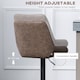 image 5 of HOMCOM Breakfast Bar Stools Set of 2 with 51x40cm Wide Seat, Height Adjustable Kitchen Counter Chairs, Retro Swivel Upholstered Barstools with Back, Footrest and Steel Base, Coffee