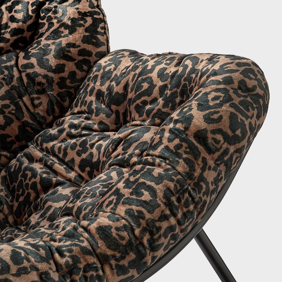 image 1 of OHS Printed Fleece Rocking Chair Upholstered Metal Frame Cushioned