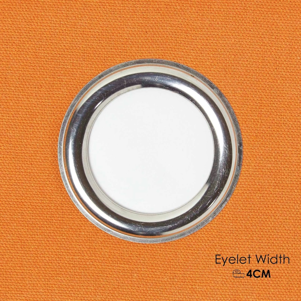 image 1 of Homescapes Cotton Plain Burnt Orange Ready Made Eyelet Curtain Pair - 137 x 182 cm Orange