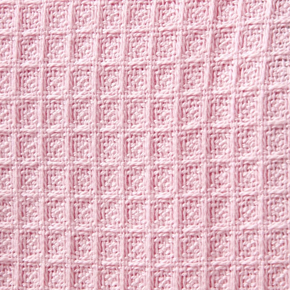 image 1 of Homescapes Organic Cotton Waffle Baby Blanket Pink - 125 x 150 cm | Pink | 1
