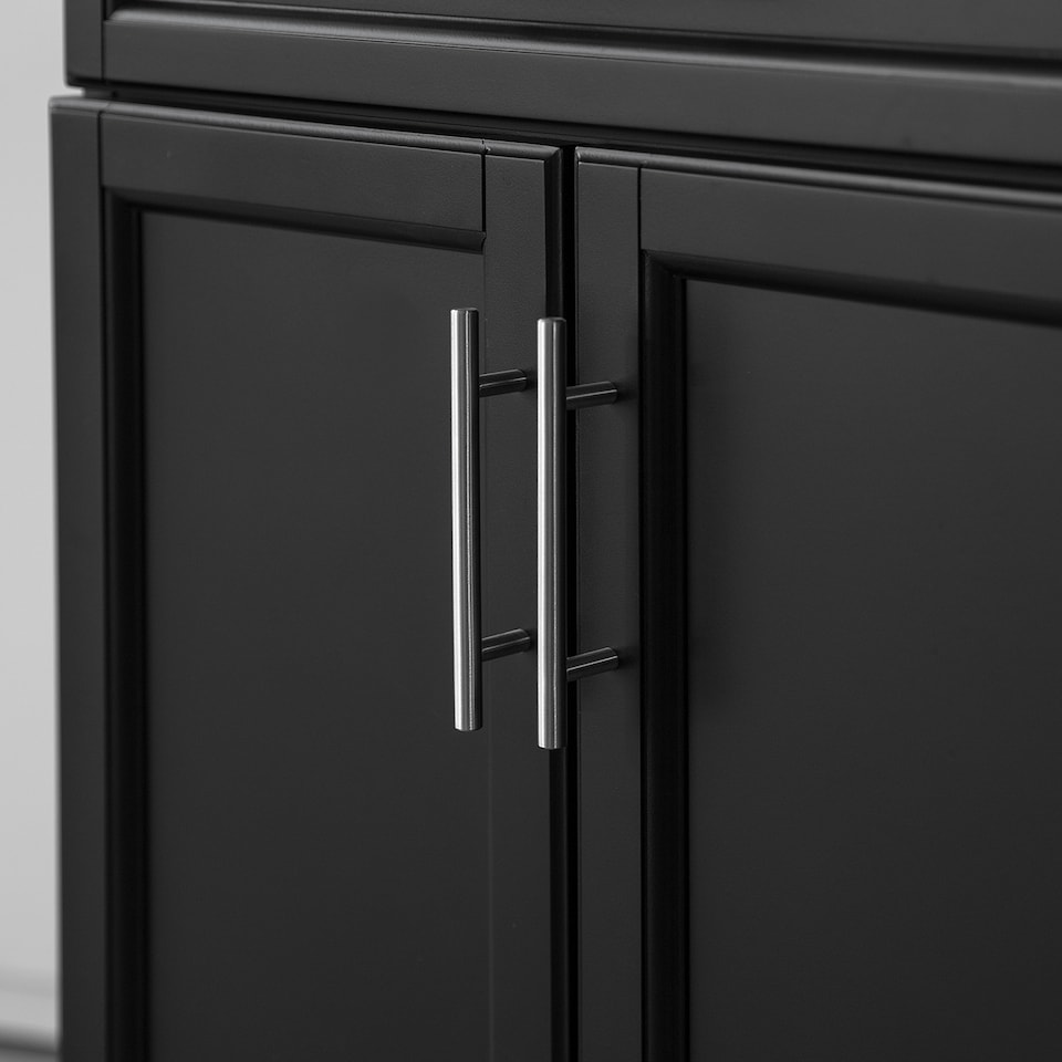 image 1 of SoBuy Kitchen Island Cart on Wheels with Drawer & 2 Doors, Black/Silver, 31.5x18.1x35.4 inches, 21 kg - FKW110-SCH