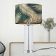 image 6 of Aura - Chrome Table Lamp with Green & Gold Leaf Shade Chrome | Green