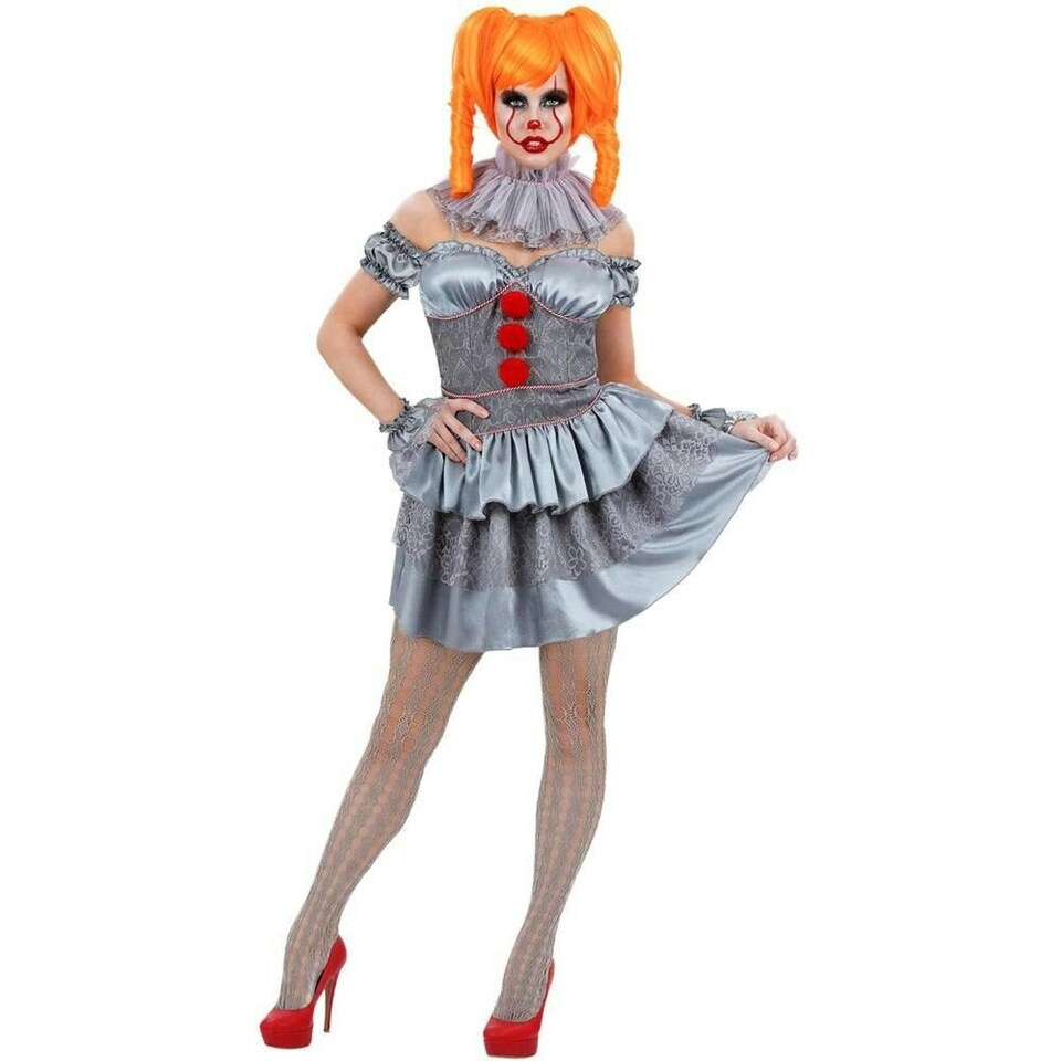 IT Chapter Two Womens/Ladies Pennywise Costume Set - Grey/Red/Silver ...