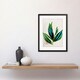 image 2 of Tropical Plant Feathery Leaves Green Turquoise Simple Botanical Framed Wall Art Print