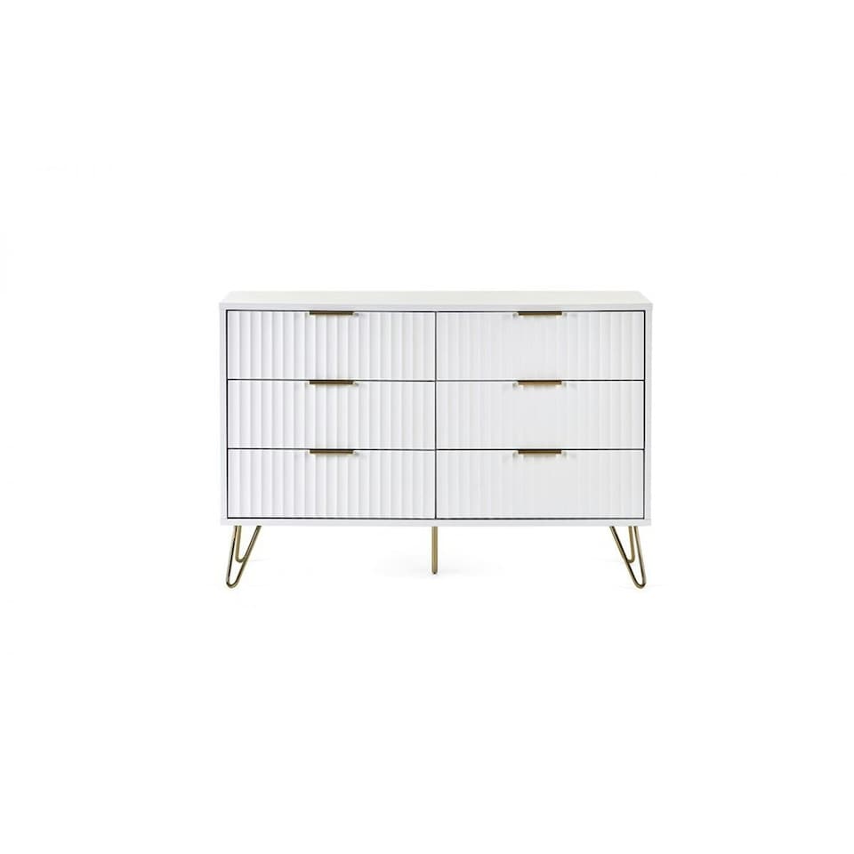 image 1 of Matte White 6 Drawer Chest