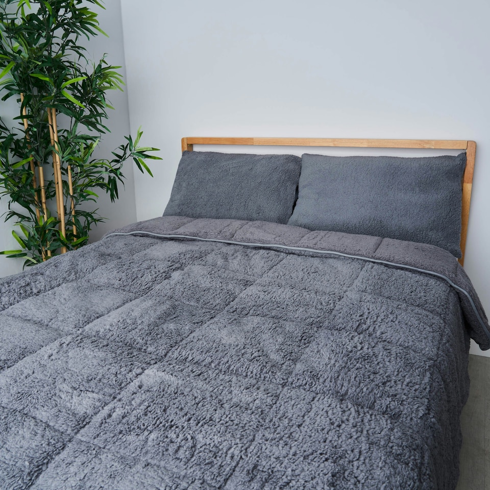 image 1 of BHS Teddy Bear Double Duvet, Grey