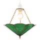 image 2 of Green Toned Chic Tiffany Glass Easy Fit Pendant Shade with Chains