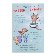 Passed Exams/Congratulations Card for Him/Her/Friend | Sweet Cartoon Design