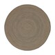 image 2 of Homescapes Linen and Black Handmade Woven Spiral Braided Rug - 120 cm Round