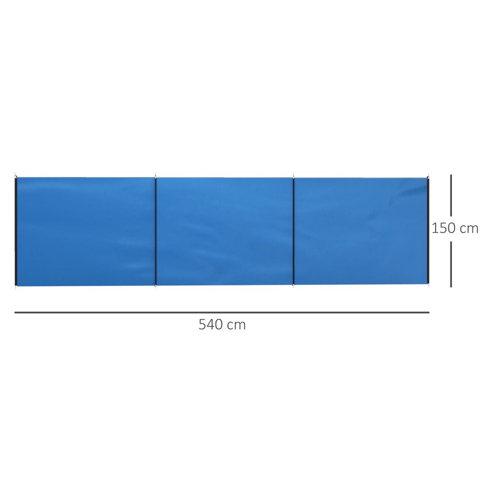 image 1 of Outsunny Camping Windbreak Portable Wind Blocker Privacy Wall | Blue