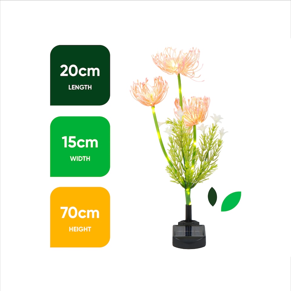 image 1 of Gardenwize Spider Lily Solar Stake Lights with 30 warm LED's