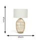 image 3 of ValueLights Hollins Painted Natural Table Lamp with Small White Drum Shade and LED Bulb