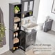 image 3 of VonHaus Shrewsbury Black Tall Bathroom Cabinet Freestanding