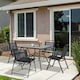 image 2 of Outsunny Outdoor Dining Set with Umbrella Hole Table, Patio Furniture
