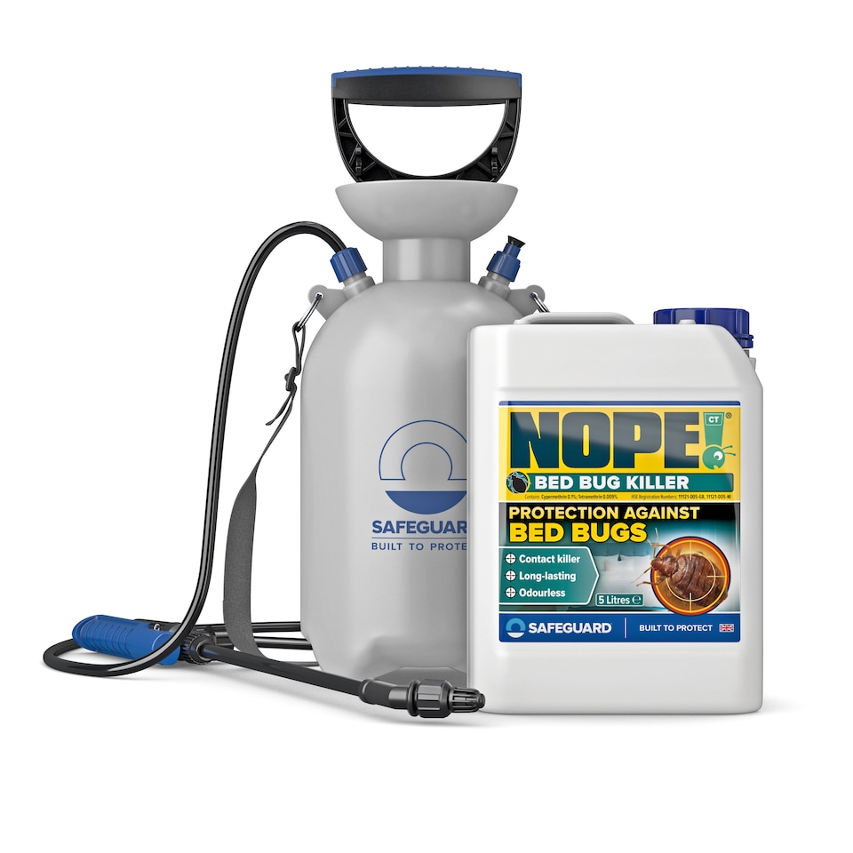 image 1 of NOPE Bed Bug Killer Spray Treatment (5L & Sprayer) Odourless & Non-Staining for Mattress, Carpets, Bed Frames, Furniture.