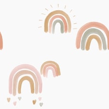 Painting Rainbows Wallpaper in Pastel | Multi | Pastel