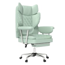 Levede Office Desk Chair Big and Tall for Heavy People with Footrest PU | Green | Green | One Size